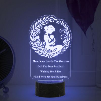 Wishing You A Day Filled With Joy And Happiness Engraved Night Lamp with  Automatic Color Changing Light Mothers Day Gift for Mom Thank You Gift for Mom Surprise Gift for Mom