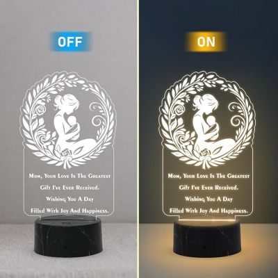 Wishing You A Day Filled With Joy And Happiness Engraved Night Lamp with Warm White Lamp Mothers Day Gift for Mom Thank You Gift for Mom Surprise Gift for Mom