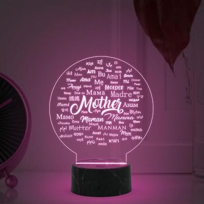 Mother Written in different languages Lamp with  Automatic Color Changing Light  Light Mothers Day Gift from Daughter Son Thankyou Gift for Mom