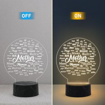 Mother Written in different languages Lamp with Warm White Light Mothers Day Gift for Mom Thank You Gift for Mom Surprise Gift for Mom
