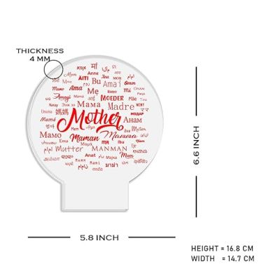 Mother Written in different languages Lamp with Warm White Light Mothers Day Gift for Mom Thank You Gift for Mom Surprise Gift for Mom