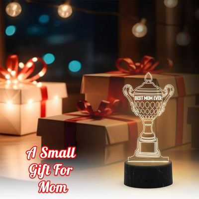 Best Mom Ever Trophy Night Lamp with Warm White Light Birthday & Mothers Day Gift for Mom Birthday Gift from Daughter or Son