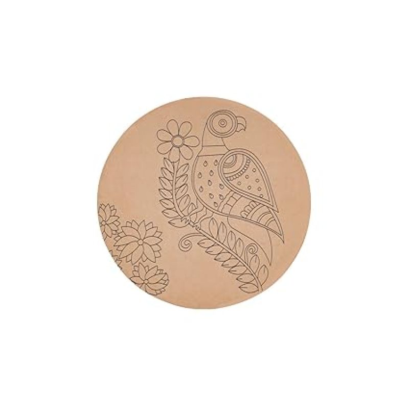 Pack f 2 MDF Peacock with Mandala Engraved Design for DIY Art Decor for Decorations, Festival Gift, Wedding Decorations