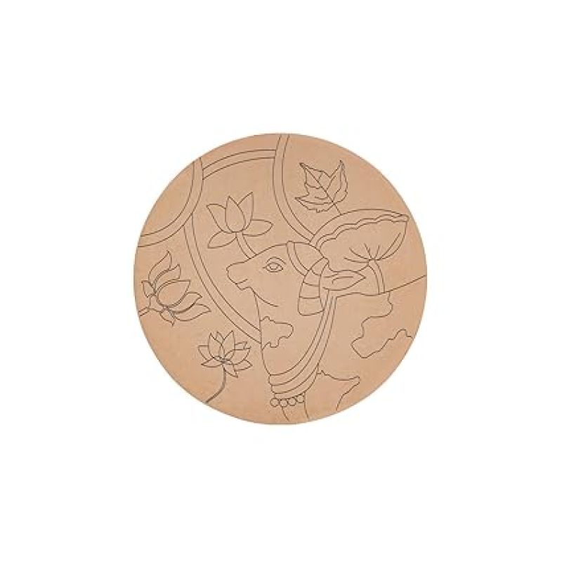 Pack of 2 Cow Design Mandala Cutout for Craft Resin Art Mandala Art Pyrography Painting Work Decor Home Festival Decoration