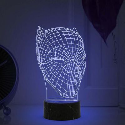 3D Illusion Black Panther Avengers Night Lamp Multicolored Light Gift for Marvel Avengers Fans & Lovers Birthday Gift Friend & Kids Bedroom Home & Living Room Decor Light