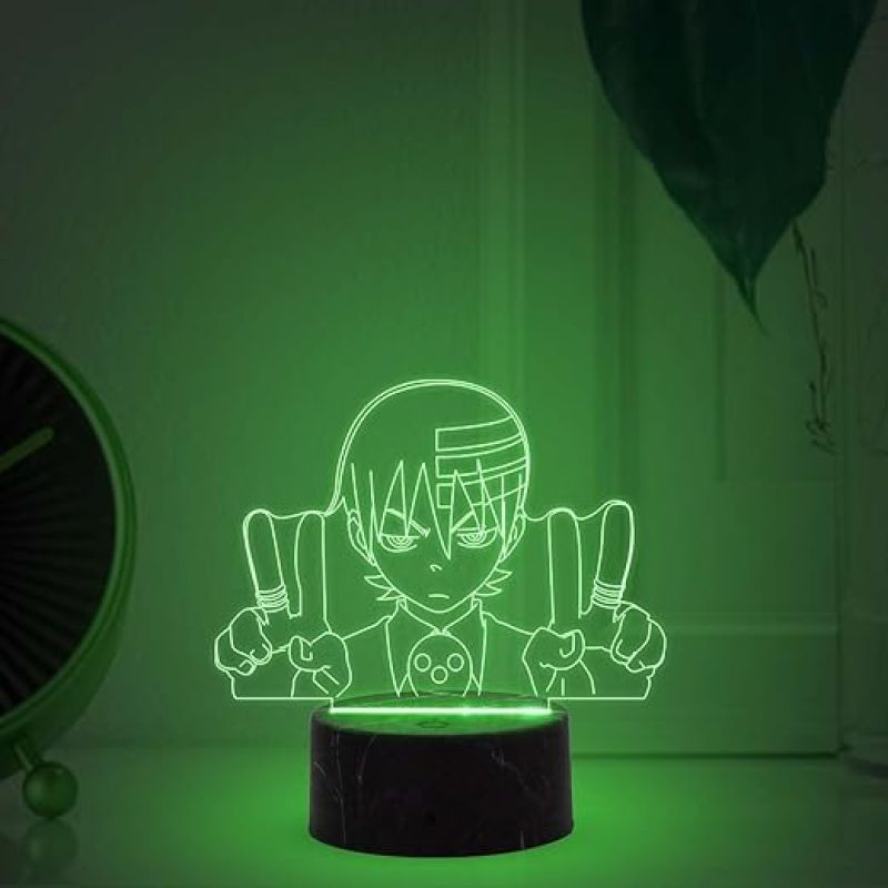 3D Illusion Soul Eater The Kid Anime Night Lamp with Multicolored Light Gift for Anime Lovers & Home Décor