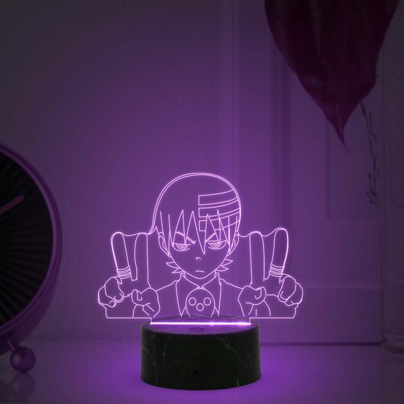 3D Illusion Soul Eater The Kid Anime Night Lamp with Multicolored Light Gift for Anime Lovers & Home Décor