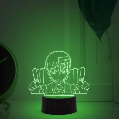 3D Illusion Soul Eater The Kid Anime Night Lamp with Multicolored Light Gift for Anime Lovers & Home Décor