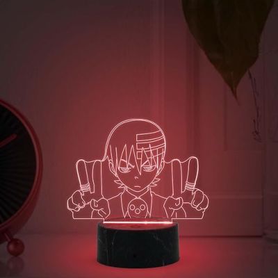 3D Illusion Soul Eater The Kid Anime Night Lamp with Multicolored Light Gift for Anime Lovers & Home Décor