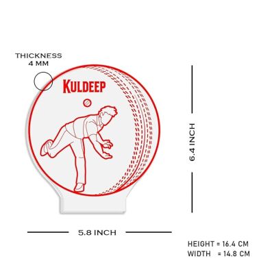 3D Illusion Cricket Ball Night Lamp with Warm White Light Customized with Name Birthday Birthday Gift for Cricketers & Sports Lovers Cricket Fans