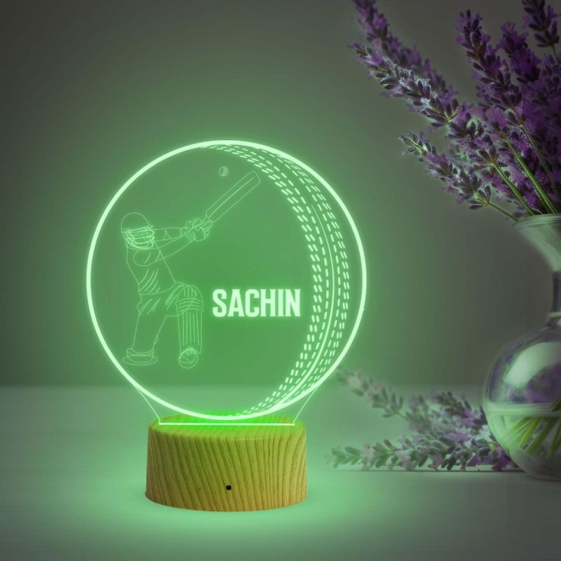 3D Illusion Cricket Ball Night Lamp with Multicolored Light Birthday Gift for Cricketers ,Sports Lovers & Fans