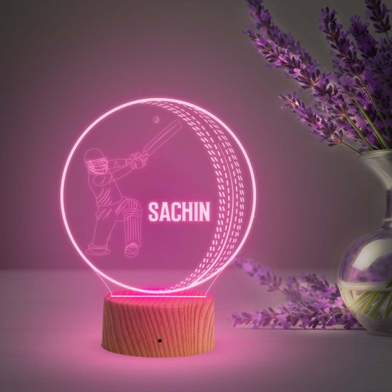 3D Illusion Cricket Ball Night Lamp with Multicolored Light Birthday Gift for Cricketers ,Sports Lovers & Fans