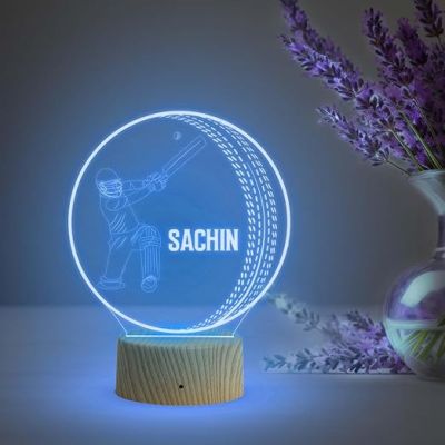 3D Illusion Cricket Ball Night Lamp with Multicolored Light Birthday Gift for Cricketers ,Sports Lovers & Fans