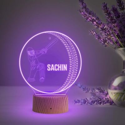 3D Illusion Cricket Ball Night Lamp with Multicolored Light Birthday Gift for Cricketers ,Sports Lovers & Fans