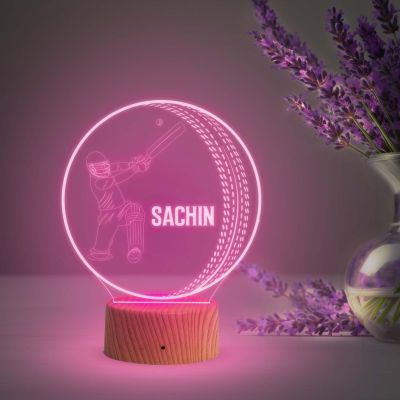 3D Illusion Cricket Ball Night Lamp with Multicolored Light Birthday Gift for Cricketers ,Sports Lovers & Fans
