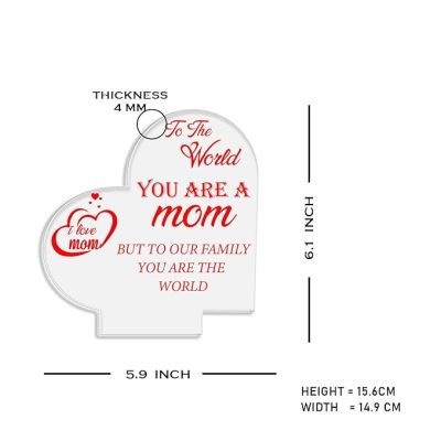 I love Mom Quote Engraved Night Lamp with Warm White Light Memorable Gift for Mom Surprise Gift for Mom Mothers Day Gift for Mom