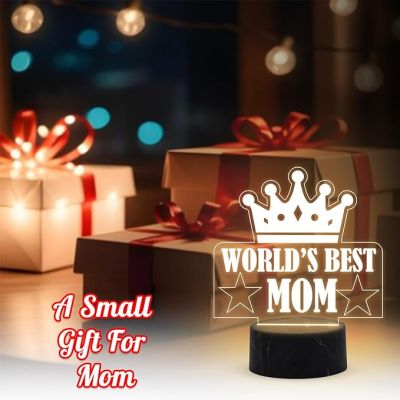 3D Illusion World Best Mom night Lamp with Warm White Light Mothers Day Gift for Mom, Surprise Gift for Mom Birthday, Gift for Mom from Daughter