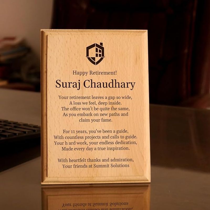 Personalized Happy Retirement Engraved Wooden Plaque Customized Name & Text Retirement Gift for Women & Men, Retirement Gift for Teacher Mom Dad Colleagues