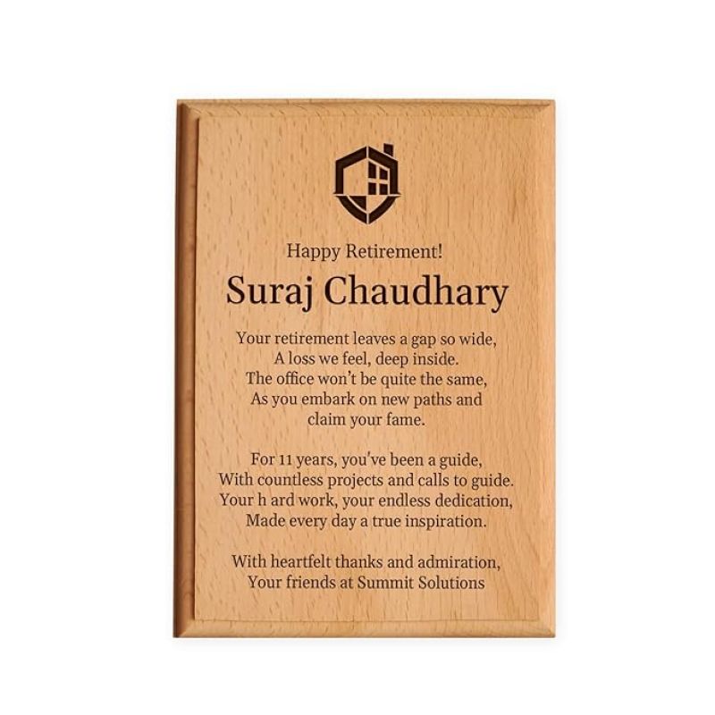 Personalized Happy Retirement Engraved Wooden Plaque Customized Name & Text Retirement Gift for Women & Men, Retirement Gift for Teacher Mom Dad Colleagues