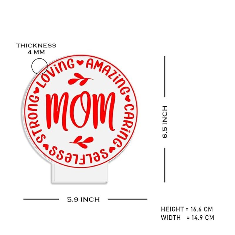 Mom Night Lamp with Warm White Light Birthday, Mother Day Gift for Mom Gift for Mom from Daughter Son Bedroom Living Room Decor Light