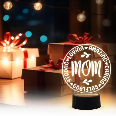 Mom Night Lamp with Warm White Light Birthday, Mother Day Gift for Mom Gift for Mom from Daughter Son Bedroom Living Room Decor Light