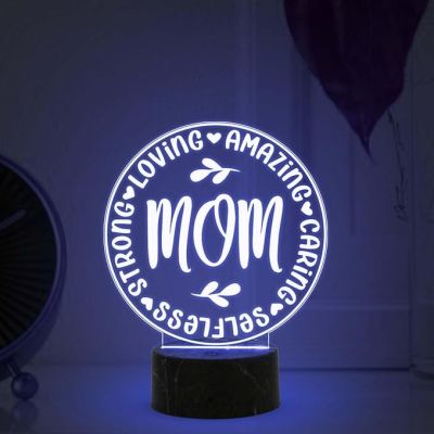 Mom Night Lamp with Multicolored Light Birthday & Mothers Day Gift for Mom Gift for Mom from Daughter Son Bedroom Living Room Decor Light