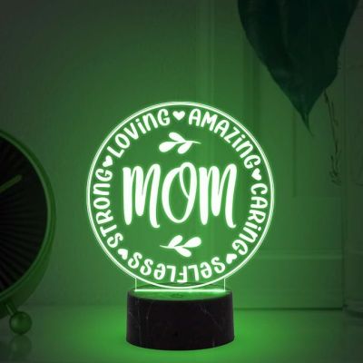 Mom Night Lamp with Multicolored Light Birthday & Mothers Day Gift for Mom Gift for Mom from Daughter Son Bedroom Living Room Decor Light