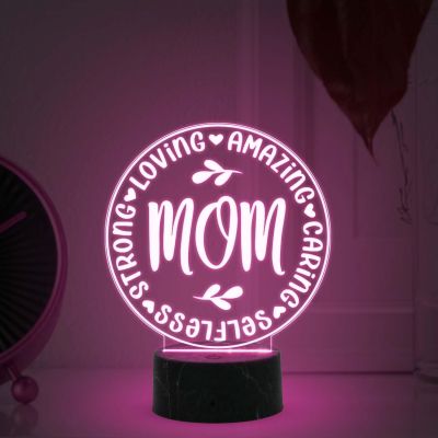 Mom Night Lamp with Multicolored Light Birthday & Mothers Day Gift for Mom Gift for Mom from Daughter Son Bedroom Living Room Decor Light