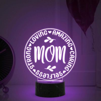 Mom Night Lamp with Multicolored Light Birthday & Mothers Day Gift for Mom Gift for Mom from Daughter Son Bedroom Living Room Decor Light