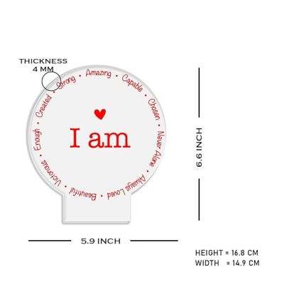I am Night Lamp with Warm White Light Birthday Gift for Yourself Bedroom Living Room Decor & Motivational Light