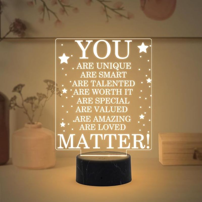 3D Illusion You Matter night lamp with warm white light Anniversary Gift for Husband, Wife, Bhabhi, Bhaiya Gift for Friends, Loveable Person