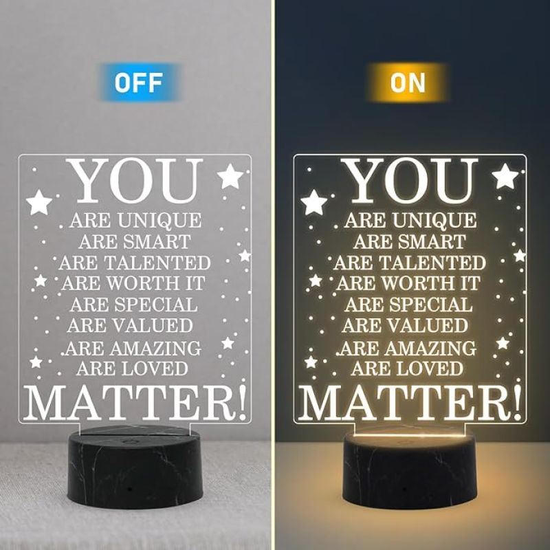 3D Illusion You Matter night lamp with warm white light Anniversary Gift for Husband, Wife, Bhabhi, Bhaiya Gift for Friends, Loveable Person