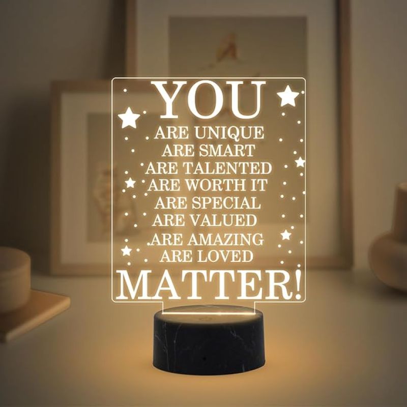 3D Illusion You Matter night lamp with warm white light Anniversary Gift for Husband, Wife, Bhabhi, Bhaiya Gift for Friends, Loveable Person