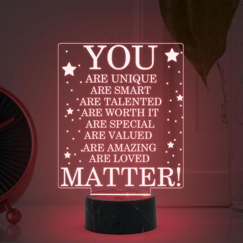 3D Illusion You Matter night lamp with warm white light Anniversary Gift for Husband Wife Bhabhi Bhaiya