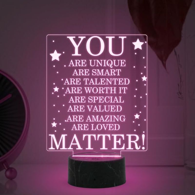 3D Illusion You Matter night lamp with warm white light Anniversary Gift for Husband Wife Bhabhi Bhaiya