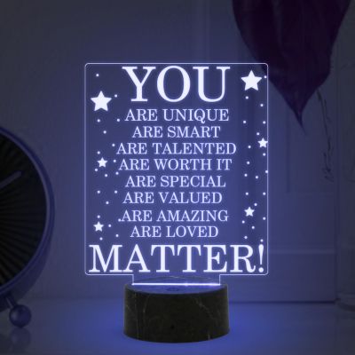 3D Illusion You Matter night lamp with warm white light Anniversary Gift for Husband Wife Bhabhi Bhaiya