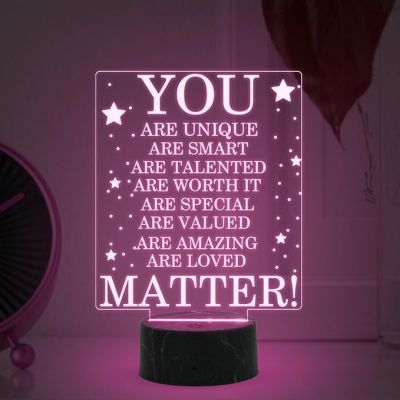 3D Illusion You Matter night lamp with warm white light Anniversary Gift for Husband Wife Bhabhi Bhaiya