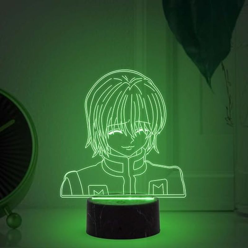3D Illusion Hunter x Hunter Kurapika Anime Night Light Warm White Light Action Figure Anime Light Birthday Gift for Anime Lover