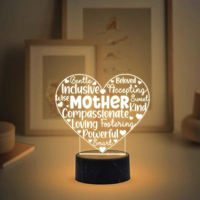 Mother Engraved Night Light with Warm White Light Mom Gift from Daughter Son, Express Your Love for Mom, Surprise Gift for Mom Birthday