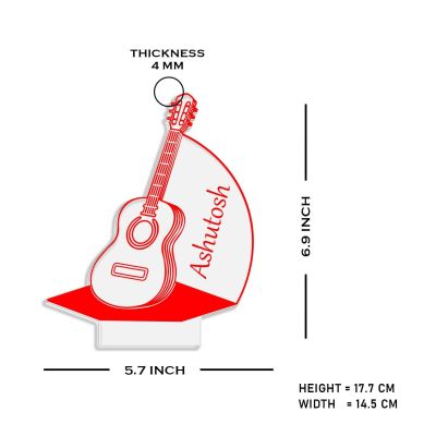 3D Illusion Guitar Lamp with Automatic Color Changing Light Customized Name Gift for Music Lover Birthday Gift for Friends, Gift for Guitar Player