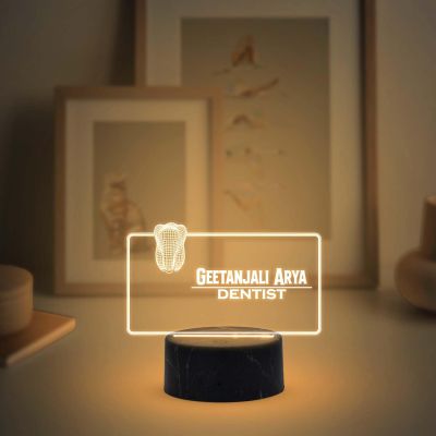 Dentist Night Lamp with Warm White Light Customized with Name Gifts for Dentist Doctor Tooth & Gums Specialist Doctor & Clinic Decor Light Thankyou Gift for Dental Doctor