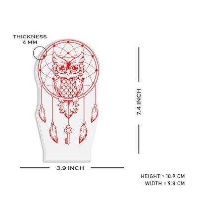 3D Illusion Owl Dreamcatcher Night Light with Warm White Light Kids Room, Bedroom & Living Room Decoration Lamp