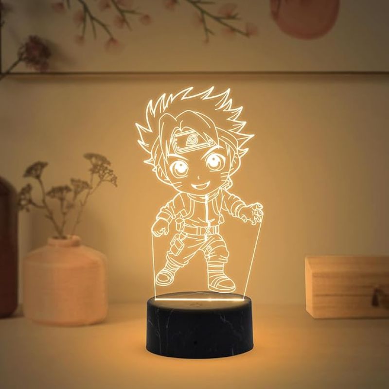 3D Illusion Naruto Uzumaki Anime Lamp with Warm White Light Birthday Gift for Naruto Fan Kide Room & Home Decor Light
