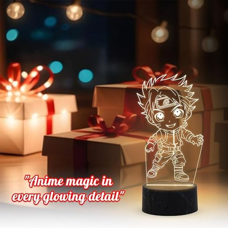 3D Illusion Naruto Uzumaki Anime Lamp with Warm White Light Birthday Gift for Naruto Fan Kide Room & Home Decor Light