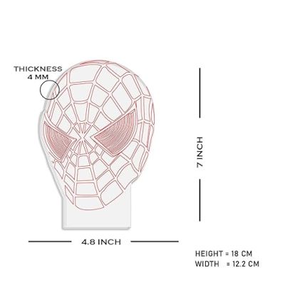 3D Illusion Spiderman Night Lamp with Warm White Light Birthday Gift for Marvel Fans & Kids Room Decor Gift for Avengers Lovers