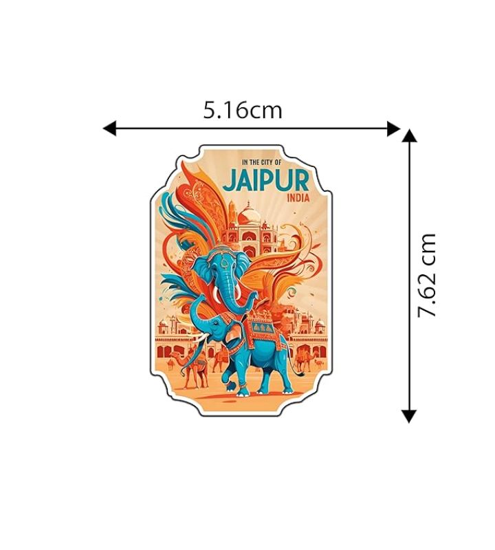 Jaipur Wooden Fridge Magnet Sticker Refrigerator Door, Kitchen, Home & Office Decor Items Rajasthani Theme, Travel Souvenir Magnet