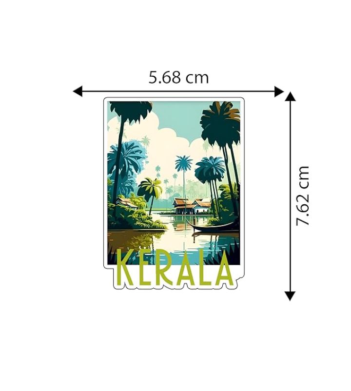 Kerala Wooden Indian State Magnet Sticker Refrigerator, Almirah, Home, Kitchen Décor Items Travel Souvenir Magnet