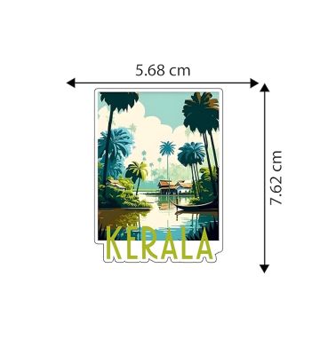 Kerala Wooden Indian State Magnet Sticker Refrigerator, Almirah, Home, Kitchen Décor Items Travel Souvenir Magnet