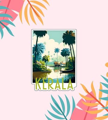 Kerala Wooden Indian State Magnet Sticker Refrigerator, Almirah, Home, Kitchen Décor Items Travel Souvenir Magnet