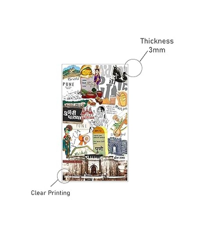 Pune Wooden Fridge Magnet Sticker Refrigerator Door, Kitchen, Home & Office Decor Items Indian State Theme, Travel Souvenir Magnet
